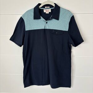 Original Penguin Mens Short Sleeve Cotton Blue Polo Shirt Size Large